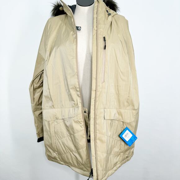 NWT Columbia Mount Bindo II Insulated Jacket Tan Faux Fur Winter Snow Size 3X - Picture 4 of 16
